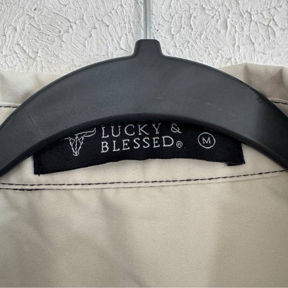 Lucky & Blessed Southwestern Print Button Up Shirt Size Medium - Picture 2 of 6